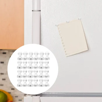 30 Шт Магнитная булавка для мини-холодильника Refrigerador Пластиковая офисная прозрачная белая доска