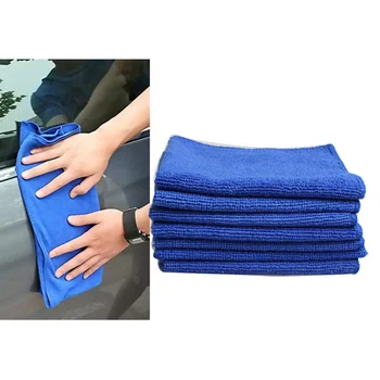 8ШТ Полотенце для мытья автомобиля из микрофибры, полотенце для чистки автомобиля, водопоглощающее автомобильное полотенце (синее), Быстросохнущие полотенца