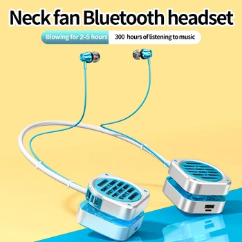 Bluetooth-наушники с вентилятором на шее, беспроводные наушники, магнитные спортивные водонепроницаемые наушники, гарнитура Blutooth с микрофоном