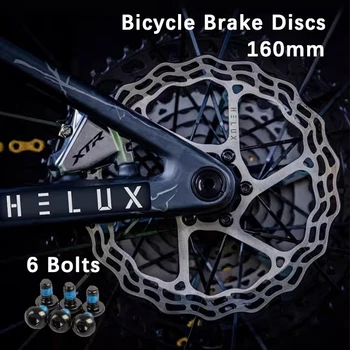 Велосипедные тормозные диски HELUX Дисковые тормозные колодки для горных велосипедов Тормозные диски для шоссейных велосипедов 160 мм 6 болтов