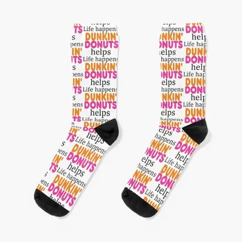 Жизнь случается... Dunkin Donuts Помогает Носки компрессионные носки мужские носки забавные носки в стиле аниме