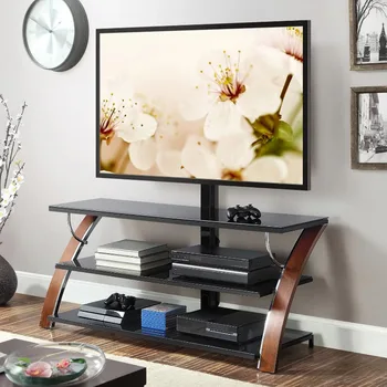 Подставка для телевизора с плоским экраном Whalen Payton 3-в-1 для телевизоров до 65 дюймов, коричнево-вишневая подставка для телевизора мебель для гостиной подставка для телевизора